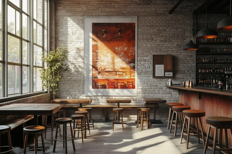 Warm candlelit dining room with wooden tables